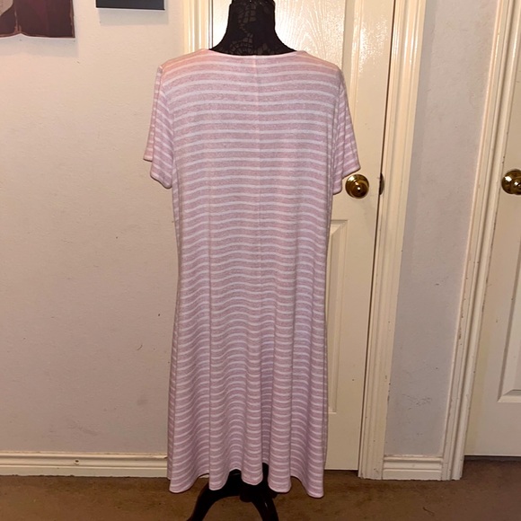 EUC—Lane Bryant Pink and White Stripe Dress—18/20 - Picture 6 of 7